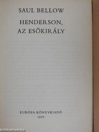 Henderson, az esőkirály