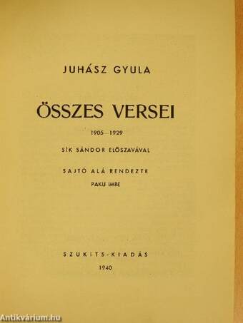 Juhász Gyula összes versei