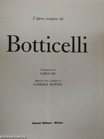 L'opera completa del Botticelli