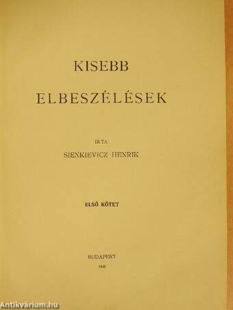 Kisebb elbeszélések I.