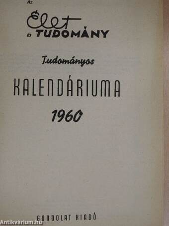 Az Élet és Tudomány Tudományos Kalendáriuma 1960