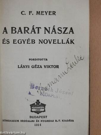 A barát násza és egyéb novellák