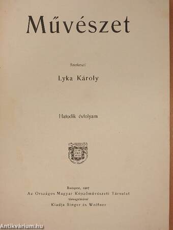 Művészet 1907/1-6.