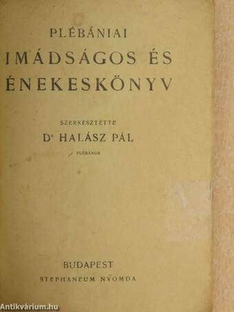 Plébániai imádságos és énekeskönyv