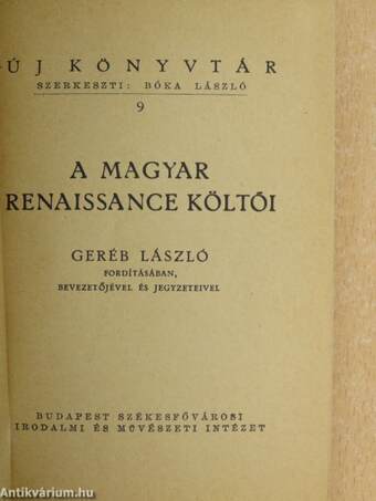 A magyar renaissance költői