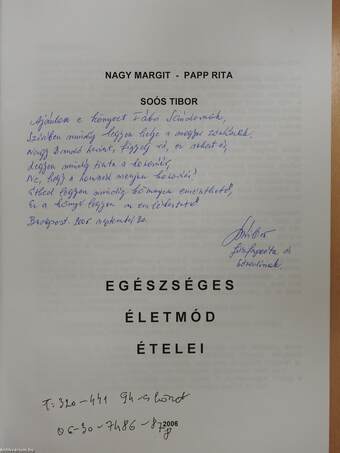 Egészséges életmód ételei (dedikált példány)