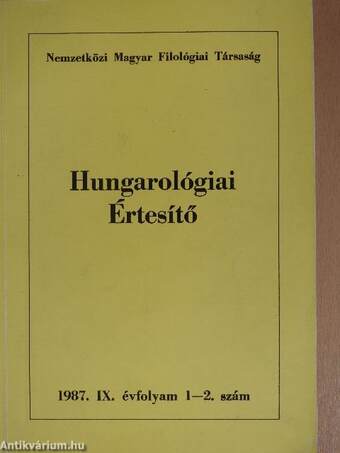 Hungarológiai Értesítő 1987/1-2.