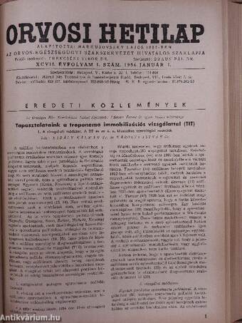 Orvosi Hetilap 1955. (nem teljes évfolyam)-1956. január-október I-II.