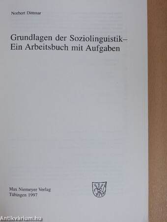 Grundlagen der Soziolinguistik - Ein Arbeitsbuch mit Aufgaben