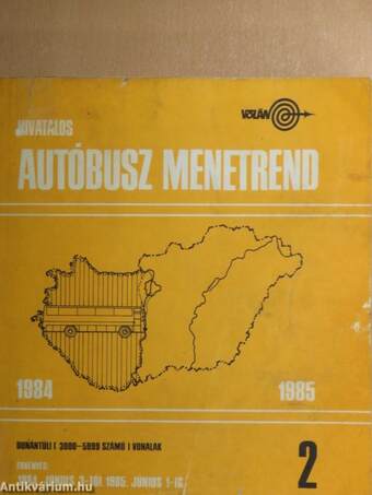 Hivatalos autóbusz menetrend 1984-1985 2.