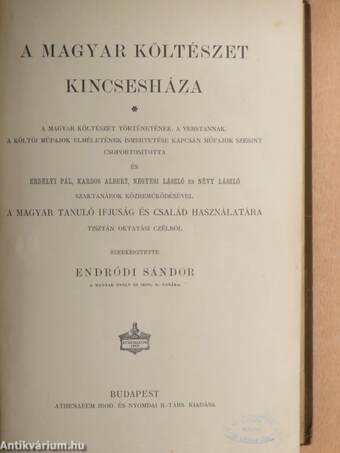 A magyar költészet kincsesháza