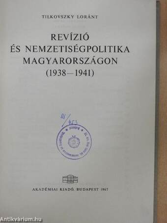 Revizió és nemzetiségpolitika Magyarországon