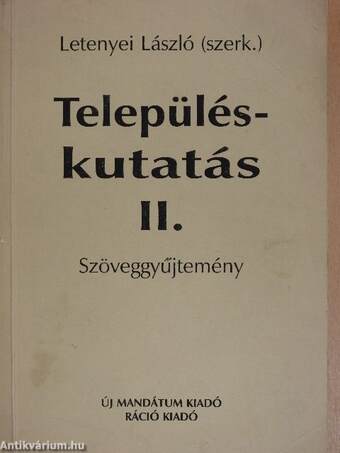 Településkutatás II. Szöveggyűjtemény