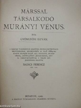 Márssal társalkodó Murányi Vénus