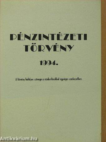 Pénzintézeti törvény 1994.