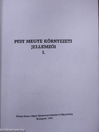 Pest megye környezeti jellemzői I-III.