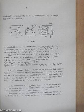 Elektronikus áramkörök és számítógépek tantárgyi gyakorlat