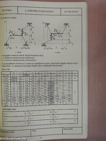 Statika zárthelyi feladatok