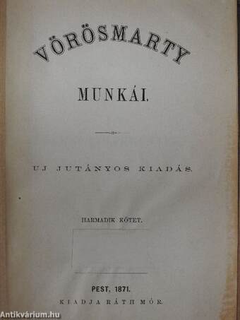 Vörösmarty munkái III-IV.