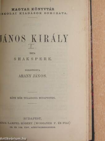 A Szent-Iván-éji álom/János király/Hamlet dán királyfi