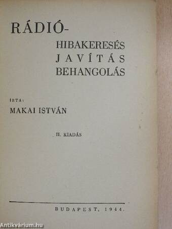 Rádió-hibakeresés, javítás, behangolás