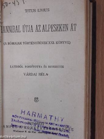 Horatius levelei/Hannibal útja az Alpeseken át/Burns