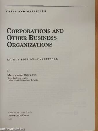 Corporations and Other Business Organizations