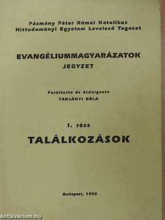 Evangéliummagyarázatok I.