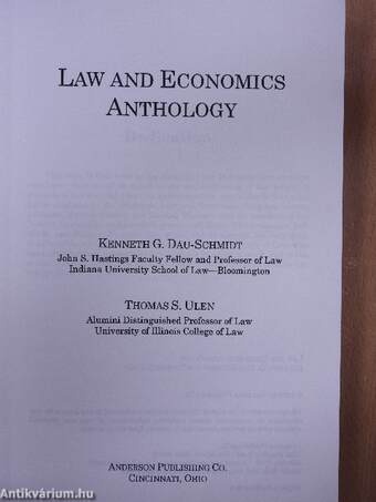 Law and Economics Anthology