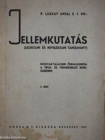 Jellemkutatás II.