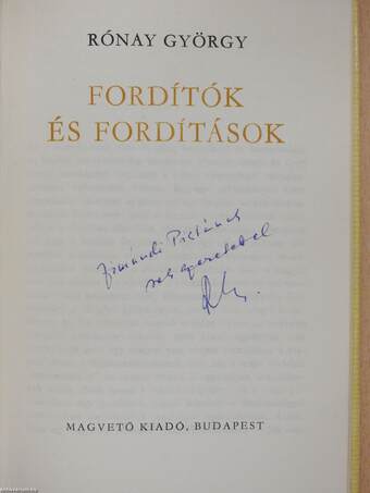 Fordítók és fordítások (dedikált példány)