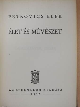 Élet és művészet (dedikált példány)