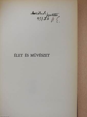 Élet és művészet (dedikált példány)