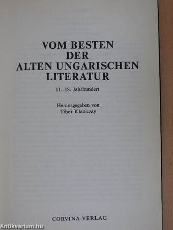 Vom Besten der Alten Ungarischen Literatur