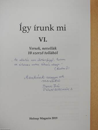 Így írunk mi VI. (dedikált példány)