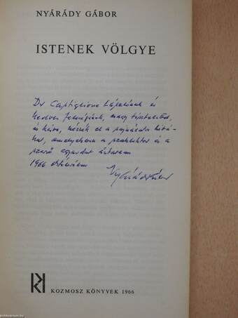 Istenek völgye (dedikált példány)