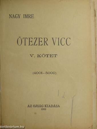 Ötezer vicc V. (töredék) (rossz állapotú)