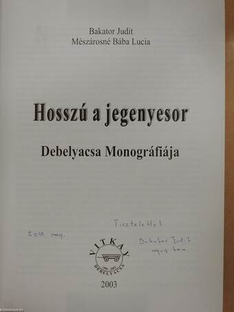 Hosszú a jegenyesor (dedikált példány)