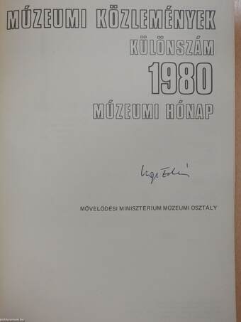 Múzeumi közlemények 1980 különszám (aláírt példány)