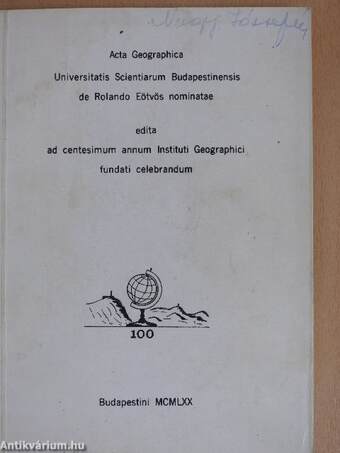 A Budapesti Eötvös Loránd Tudományegyetem Földrajztudományi Tanszékeinek Centenáriumi Évkönyve
