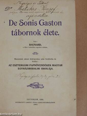 De Sonis Gaston tábornok élete