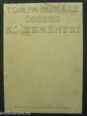 Tompa Mihály összes költeményei