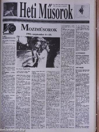 Cambridge enciklopédia 1992. április-december/Heti műsorok 1992./2 db Függelék + 8 tábla színes képmelléklet