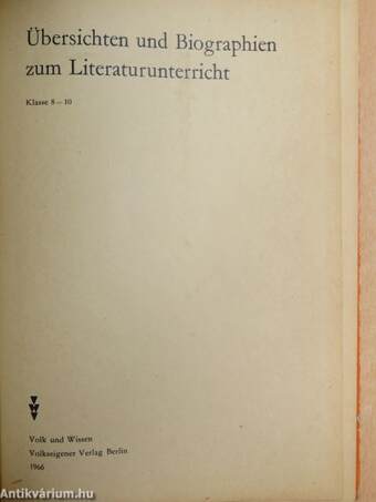 Übersichten und Biographien zum Literaturunterricht