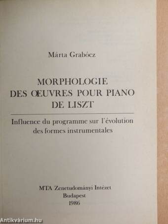 Morphologie des oeuvres pour piano de Liszt