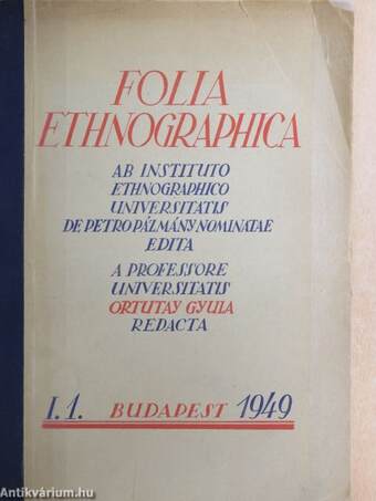 Folia Ethnographica 1949/1-4.