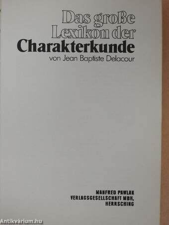 Das große Lexikon der Charakterkunde