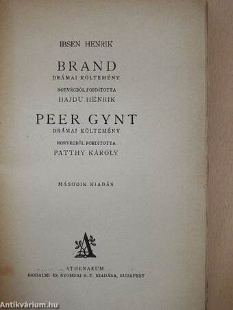 Brand/Peer Gynt