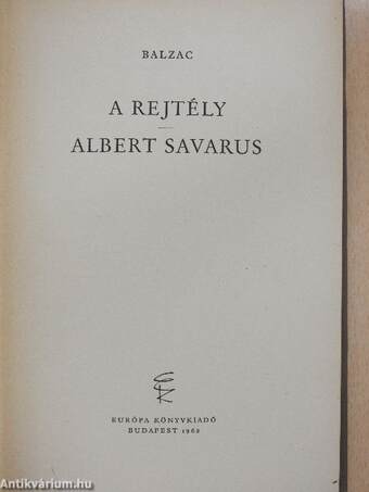 A rejtély/Albert Savarus