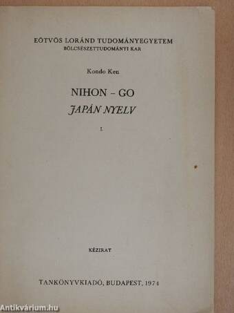 NIHON-GO Japán nyelv I.
